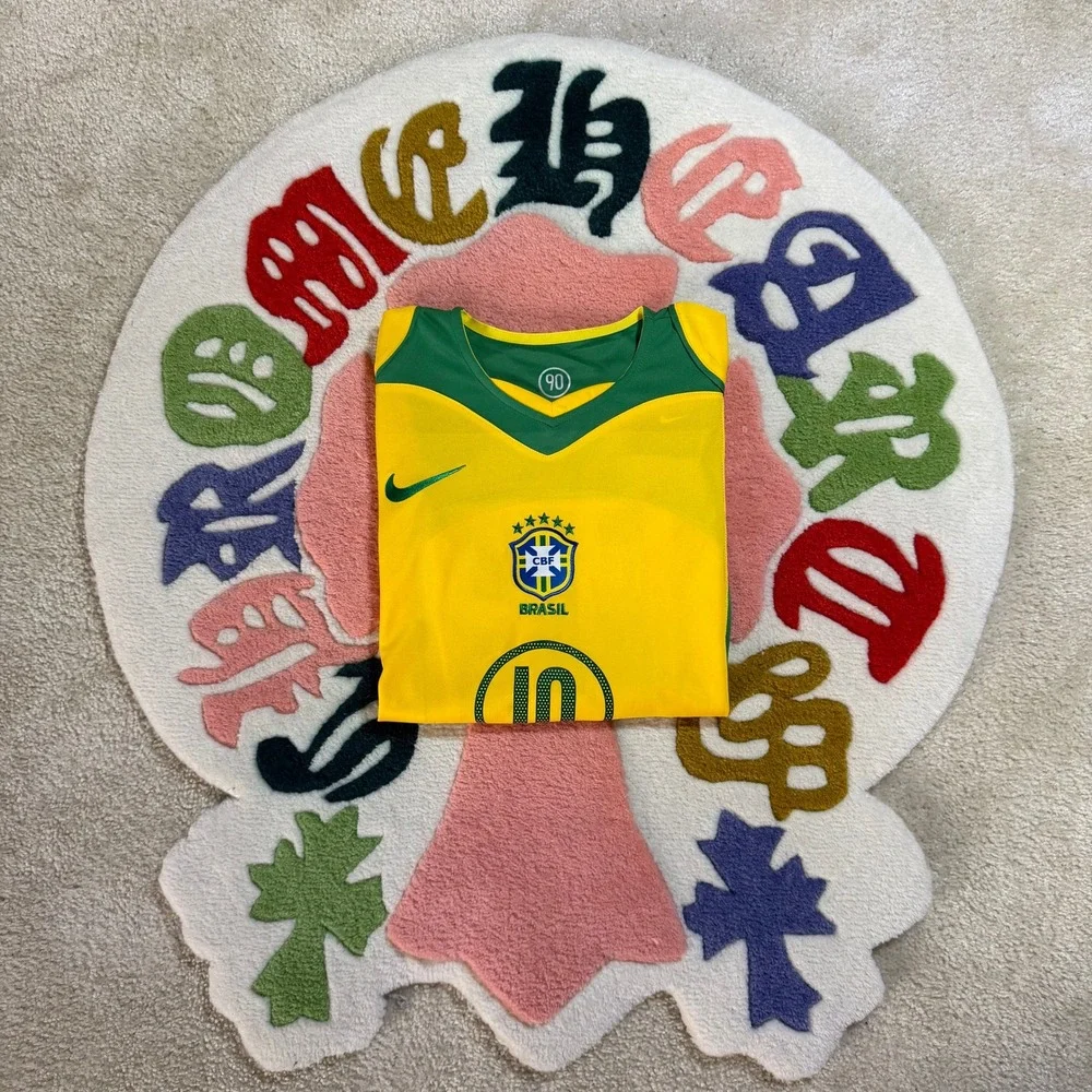 Nike Brazil Ronaldinho 10 Soccer Jersey Yellow Green Mens M Player Version NWT